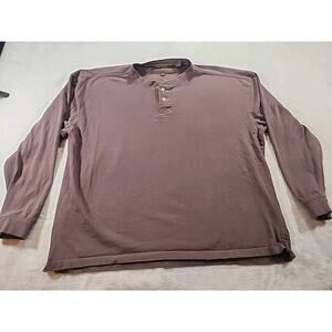 Men's Long Sleeve Henley shirt by the brand Woodland Trail.  XL Brown
